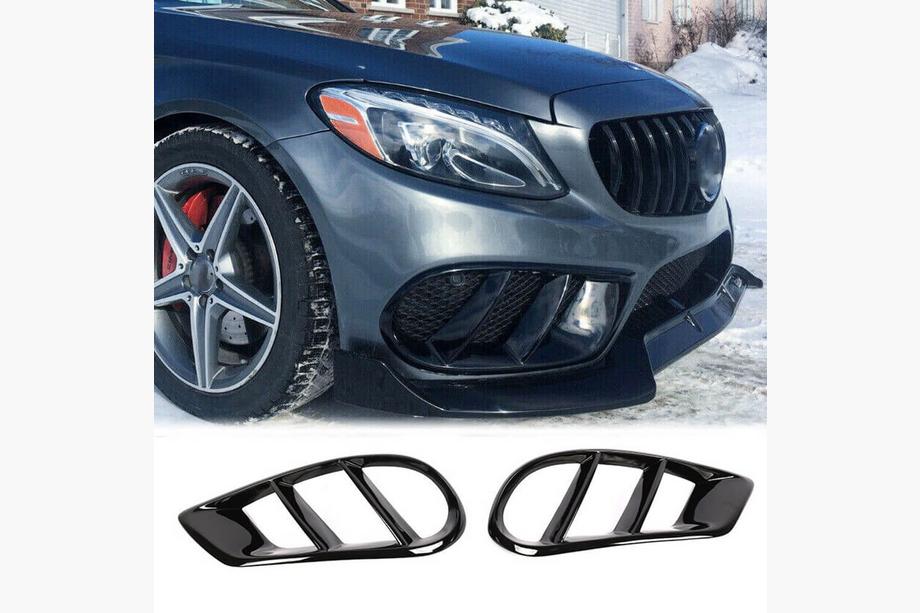 Mercedes C-class W205 2014-2021 Abdeckungen für Nebelscheinwerfer (für C43 AMG 2015-2019, Kunststoff) Image