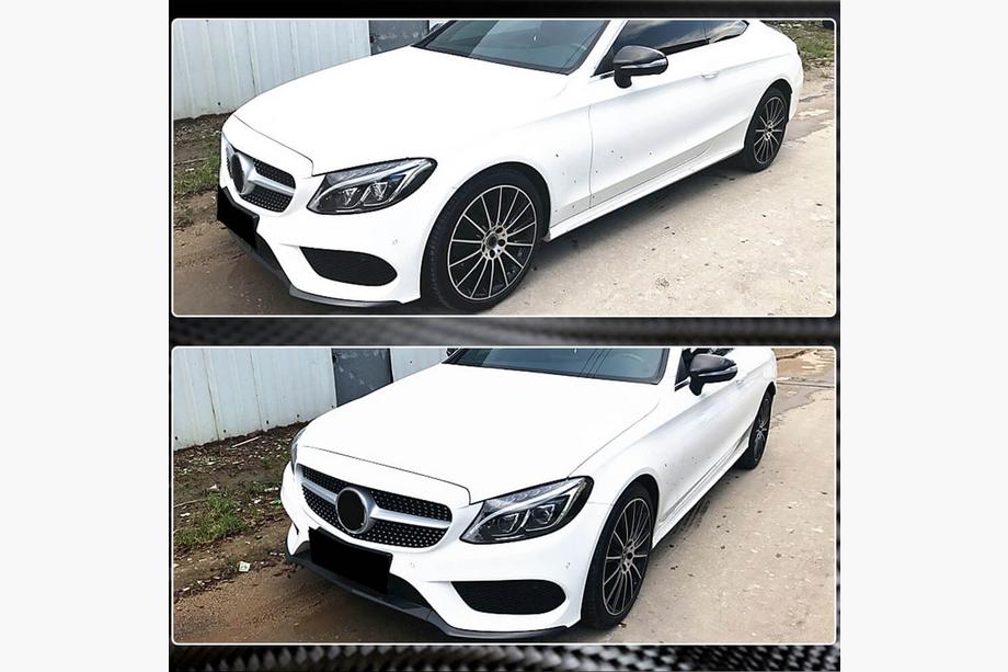Mercedes C-class W205 2014-2021 Frontlippe V4 für C43 AMG 2015-2019 Carbon Foto 3