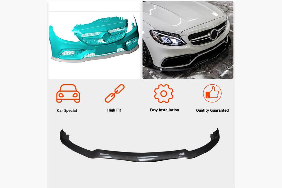 Mercedes C-class W205 2014-2021 Frontlippe V2 für SD C63 AMG 2015-2019 Carbon Foto 2