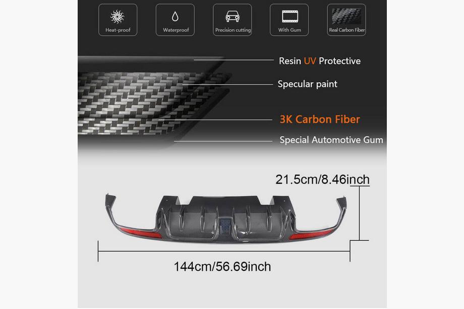 Mercedes C-class W205 2014-2021 Heckdiffusor V1 für SD C43/C63 AMG 2015-2019 Carbon Foto 2