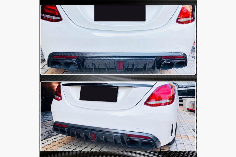 Mercedes C-class W205 2014-2021 Heckdiffusor V1 für SD C43/C63 AMG 2015-2019 Carbon Foto 4