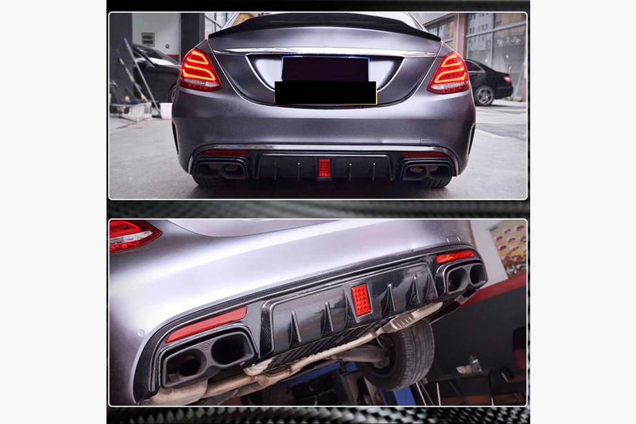 Mercedes C-class W205 2014-2021 Heckdiffusor V2 für SD C43/C63 AMG 2015-2019 Carbon Image