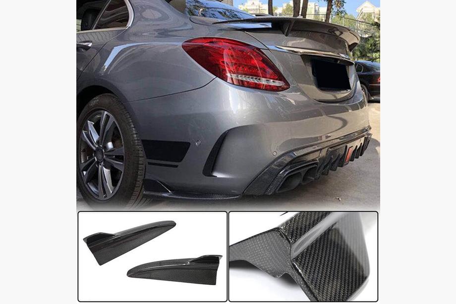 Mercedes C-class W205 2014-2021 Heckstoßstangen Flaps Aufsätze für SD C43/C63 AMG 2015-2019 Carbon Foto 1