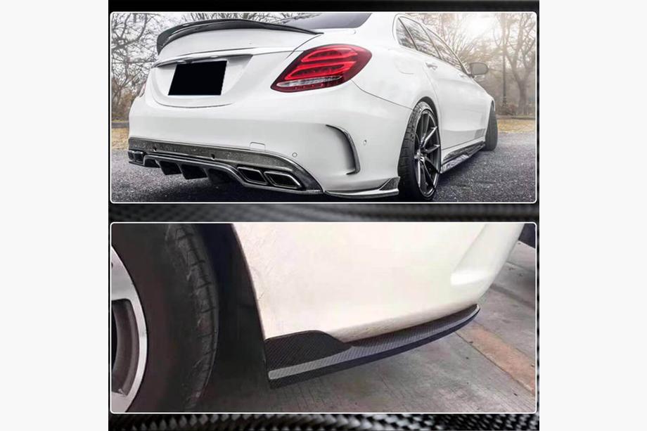 Mercedes C-class W205 2014-2021 Heckstoßstangen Flaps Aufsätze für SD C43/C63 AMG 2015-2019 Carbon Foto 3