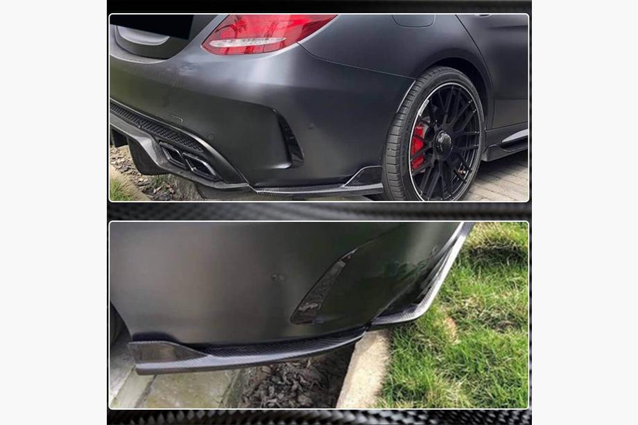 Mercedes C-class W205 2014-2021 Heckstoßstangen Flaps Aufsätze für SD C43/C63 AMG 2015-2019 Carbon Foto 4