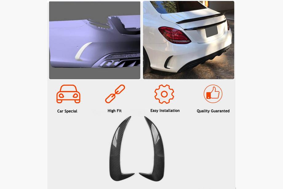 Mercedes C-class W205 2014-2021 Heckstoßstangenabdeckung für SD C43/C63 AMG 2015-2019 Carbon Foto 2