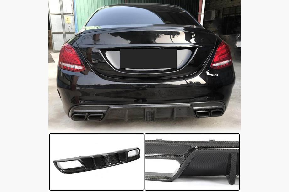 Mercedes C-class W205 2014-2021 Heckdiffusor V3 für SD C43/C63 AMG 2015-2019 Carbon Image