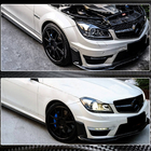Mercedes C-class W204 2007-2015 Carbon Frontstoßstangen Abdeckungen (für AMG 2012-2014) Foto 3