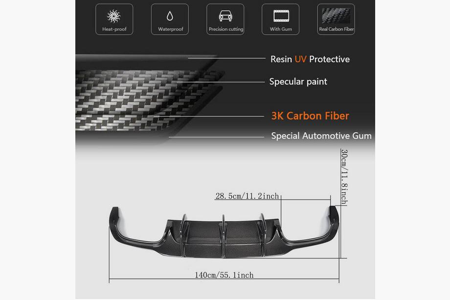 Mercedes C-class W204 2007-2015 Heckdiffusor V2 für AMG SD/Coupe 2012-2014 Carbon Foto 5