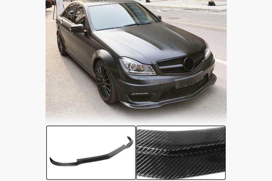 Mercedes C-class W204 2007-2015 Frontstoßstange Lippe V2 Aufsatz (für AMG 2012-2014, Trockencarbon) Image