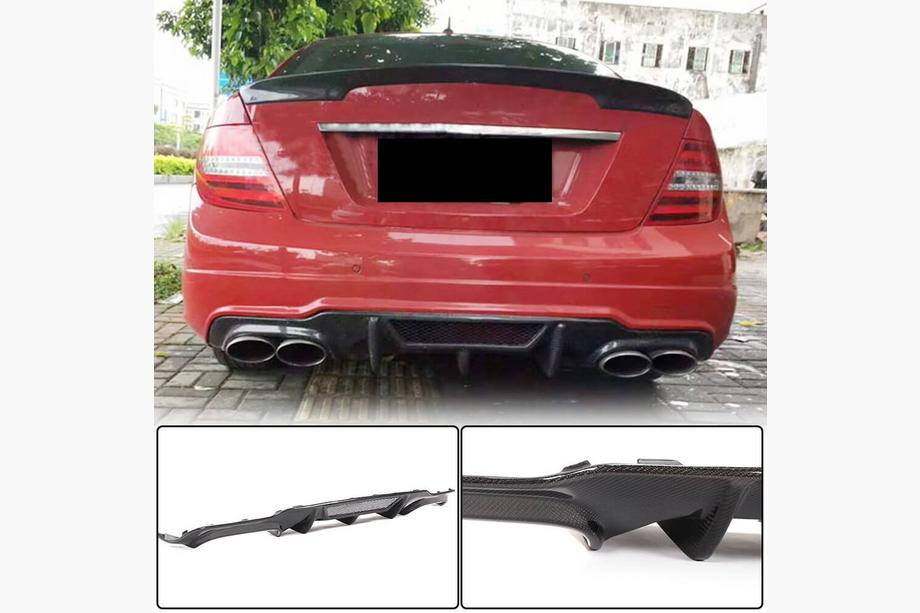 Mercedes C-class W204 2007-2015 Heckdiffusor V4 (für AMG SD/Coupe 2012-2014, Carbon) Image