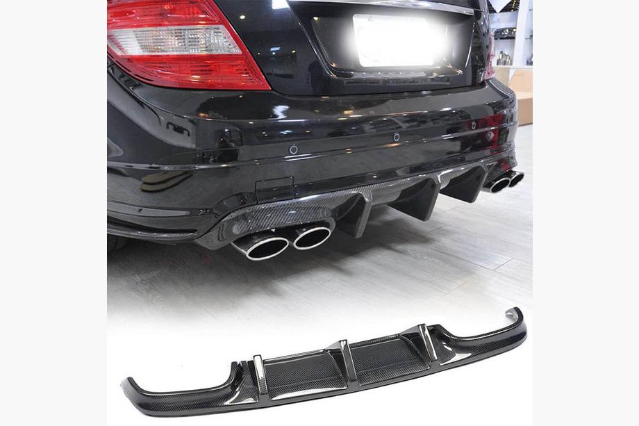 Mercedes C-class W204 2007-2015 Heckstoßstangendiffusor V2 (für AMG SD 2008-2011, Carbon) Image
