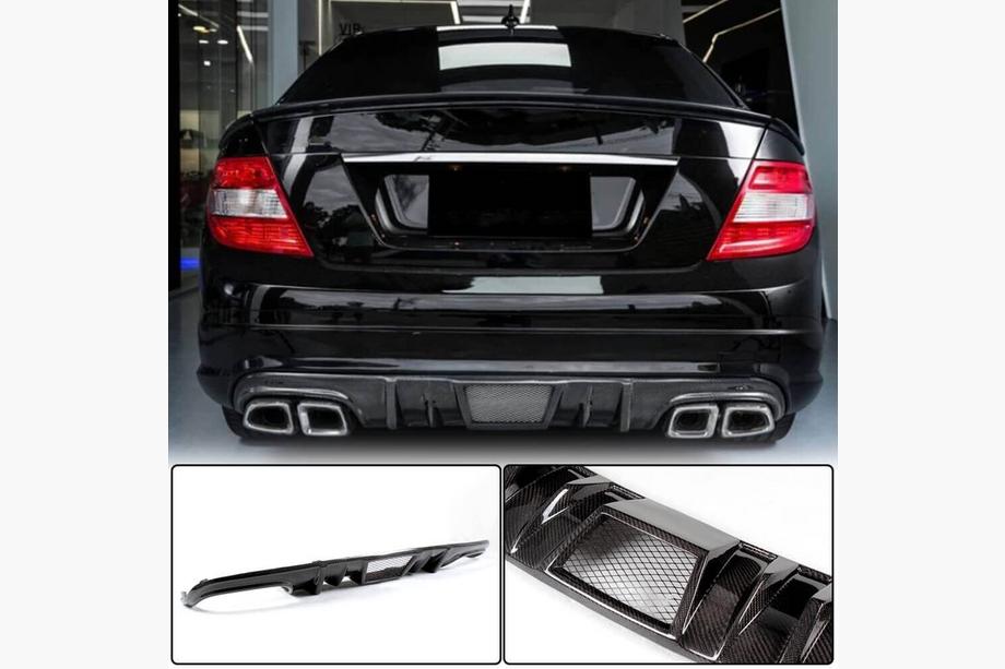 Mercedes C-class W204 2007-2015 Heckstoßstangen Diffusor V4 (für AMG SD 2008-2011, Carbon) Foto 1