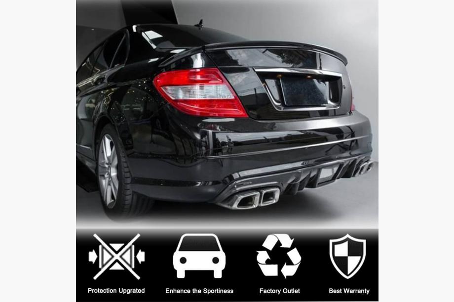 Mercedes C-class W204 2007-2015 Heckstoßstangen Diffusor V4 (für AMG SD 2008-2011, Carbon) Foto 2