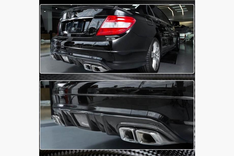 Mercedes C-class W204 2007-2015 Heckstoßstangen Diffusor V4 (für AMG SD 2008-2011, Carbon) Foto 3