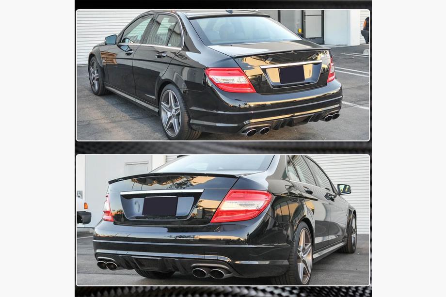 Mercedes C-class W204 2007-2015 Heckstoßstangen Diffusor V4 (für AMG SD 2008-2011, Carbon) Foto 4