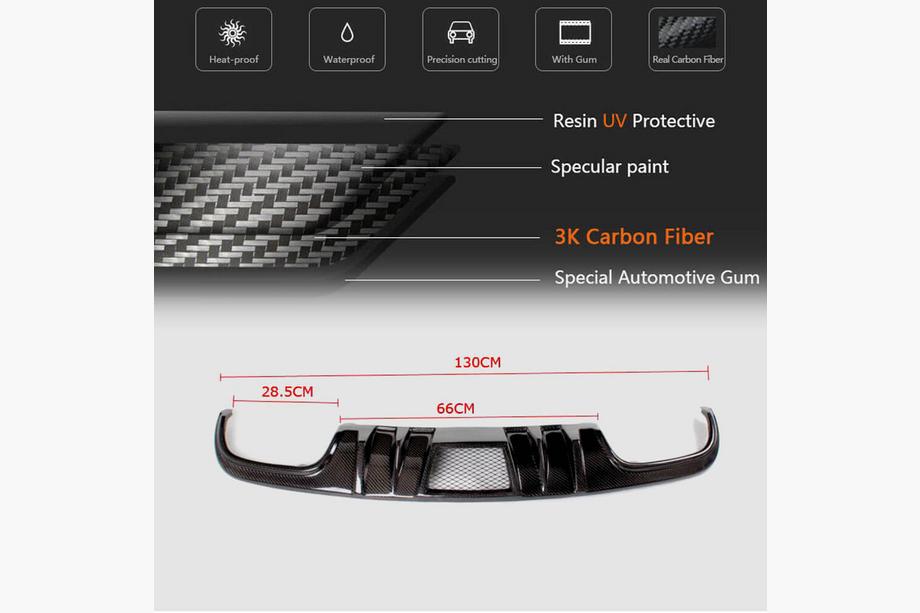 Mercedes C-class W204 2007-2015 Heckstoßstangen Diffusor V4 (für AMG SD 2008-2011, Carbon) Foto 5