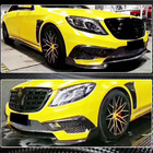 Mercedes S-class W222 2013-2022 Frontstoßstange Lippe Aufsatz (für S63 AMG 2014-2017, Carbon) Foto 4