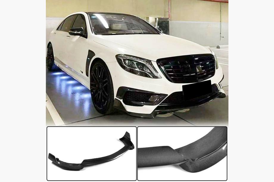 Mercedes S-class W222 2013-2022 Frontstoßstange Lippe Aufsatz (für S63 AMG 2014-2017, Carbon) Image