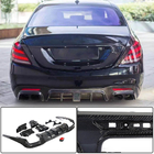 Mercedes S-class W222 2013-2022 Heckdiffusor mit Endrohren (für S63/S65 AMG 2018-2021, Carbon) Foto 1