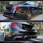 Mercedes S-class W222 2013-2022 Heckdiffusor mit Endrohren (für S63/S65 AMG 2018-2021, Carbon) Foto 3
