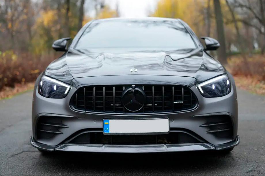 Mercedes E-class W213 2016-2023 Frontstoßstangen Lippe Aufsatz (für AMG-Line 2020-2023, Carbon) Image
