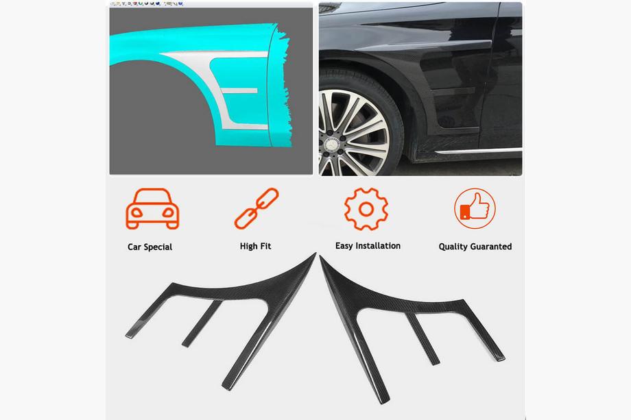 Mercedes E-class W213 2016-2023 Carbon Abdeckungen für vordere Kotflügel (AMG-Line/E43 AMG 2016-2019) Foto 2