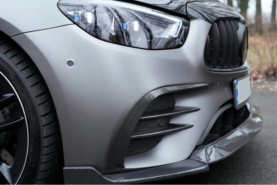 Mercedes E-class W213 2016-2023 Frontstoßstangenaufsätze (für AMG-Line 2020+, Trockencarbon) Image
