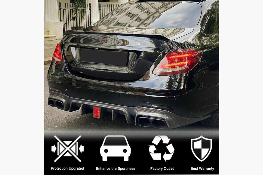 Mercedes E-class W213 2016-2023 Heckdiffusor mit Endrohren V2 (für AMG/AMG-Line 2016-2019, Carbon) Foto 3