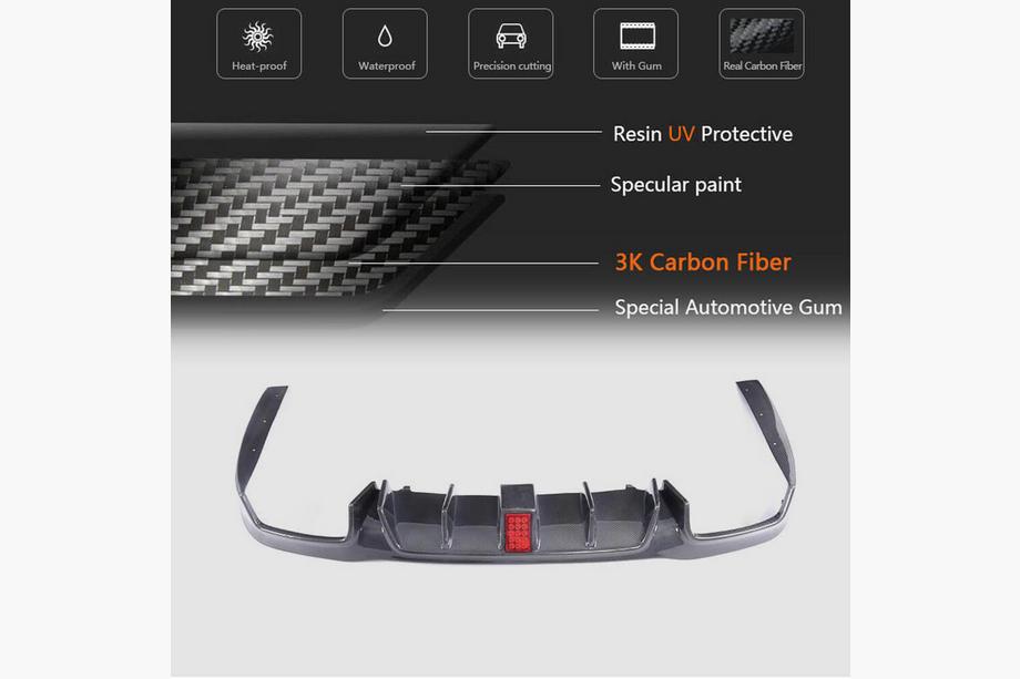 Mercedes E-class W213 2016-2023 Heckdiffusor mit Endrohren V2 (für AMG/AMG-Line 2016-2019, Carbon) Foto 6