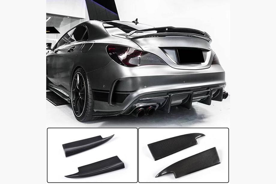 Mercedes CLA C117 2013-2019 Heckstoßstangenabdeckung V3 (für AMG-Line / CLA45 AMG SD, Carbon) Foto 1