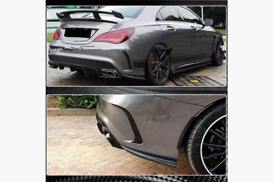 Mercedes CLA C117 2013-2019 Heckstoßstangenabdeckung V3 (für AMG-Line / CLA45 AMG SD, Carbon) Foto 4