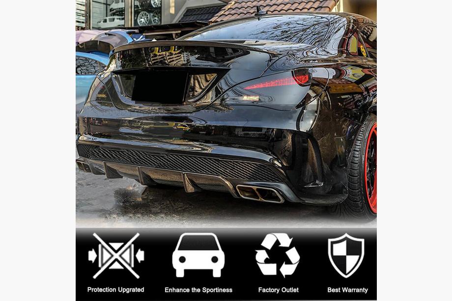 Mercedes CLA C117 2013-2019 Heckdiffusor V2 (für AMG-Line / CLA45 AMG 2013-2016, Carbon) Foto 4