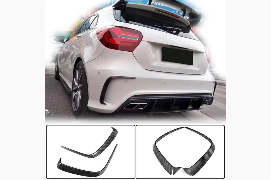 Mercedes A-class W176 2012-2018 Heckstoßstangenabdeckung (für AMG-Line HB, Carbon) Image