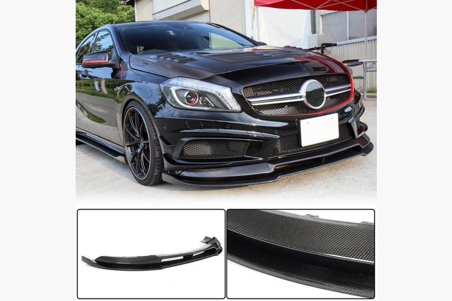Mercedes A-class W176 2012-2018 Frontspoiler Lippe V2 (für AMG-Line / A45 AMG HB 2013-2015, Carbon) Foto 1