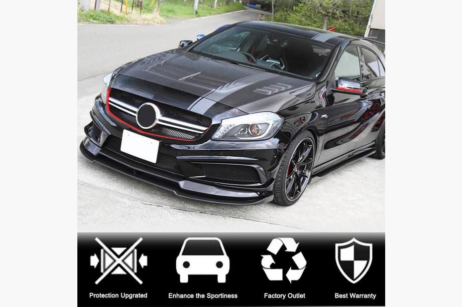 Mercedes A-class W176 2012-2018 Frontspoiler Lippe V2 (für AMG-Line / A45 AMG HB 2013-2015, Carbon) Foto 2