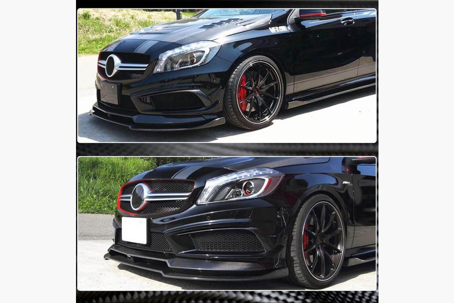 Mercedes A-class W176 2012-2018 Frontspoiler Lippe V2 (für AMG-Line / A45 AMG HB 2013-2015, Carbon) Foto 3