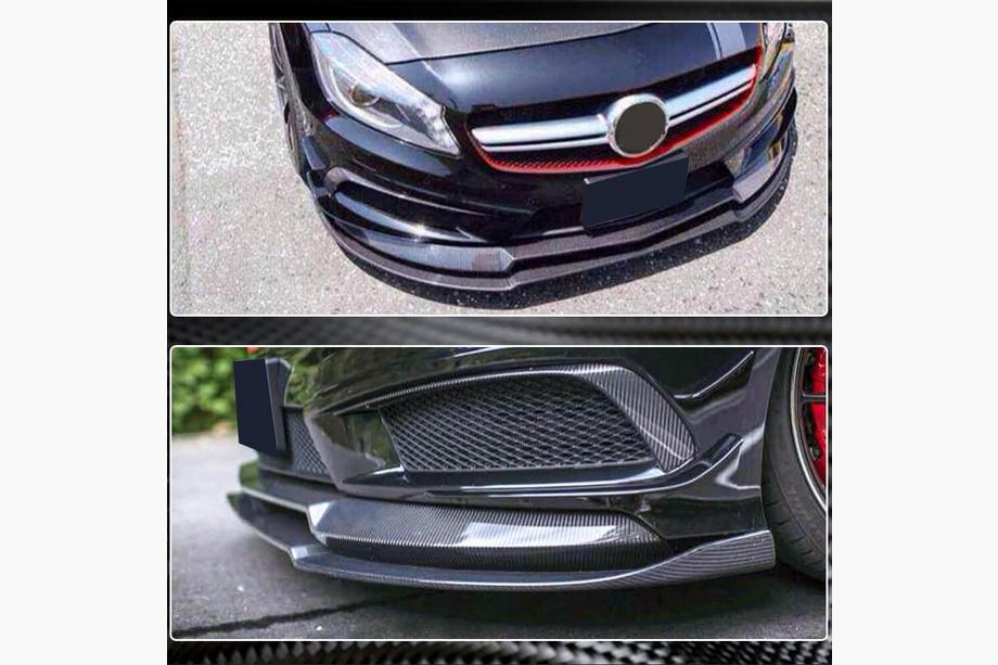 Mercedes A-class W176 2012-2018 Frontspoiler Lippe V2 (für AMG-Line / A45 AMG HB 2013-2015, Carbon) Foto 4