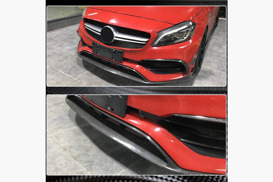 Mercedes A-class W176 2012-2018 Frontstoßstangenlippe Aufsatz (für AMG-Line / A45 AMG HB 2016-2018, Carbon) Foto 4