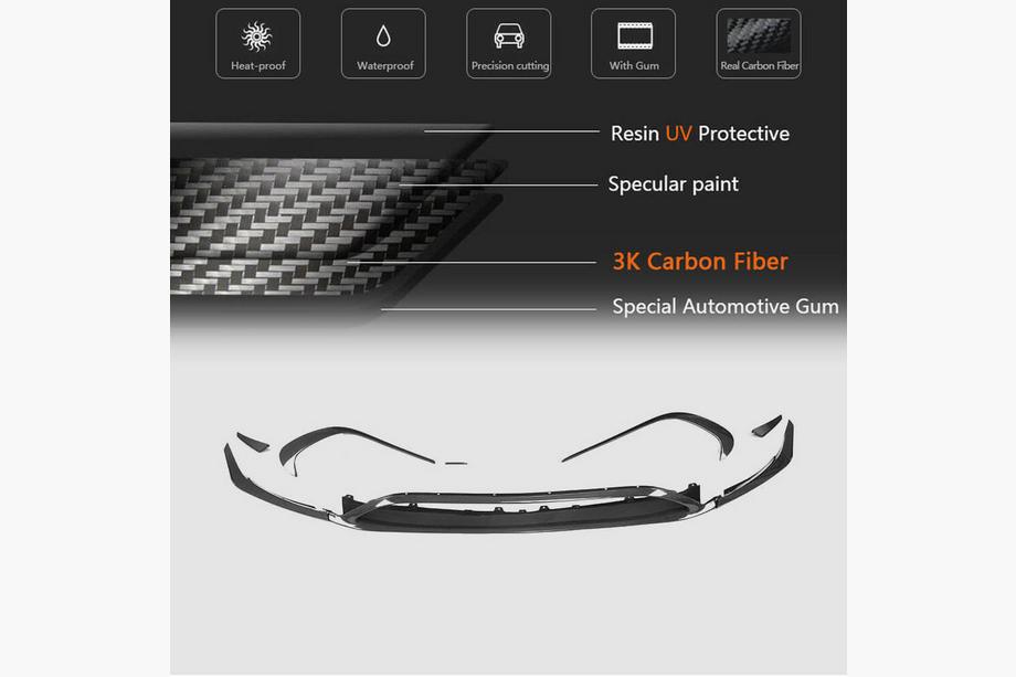 Mercedes A-class W176 2012-2018 Frontstoßstangenlippe Aufsatz (für AMG-Line / A45 AMG HB 2016-2018, Carbon) Foto 5