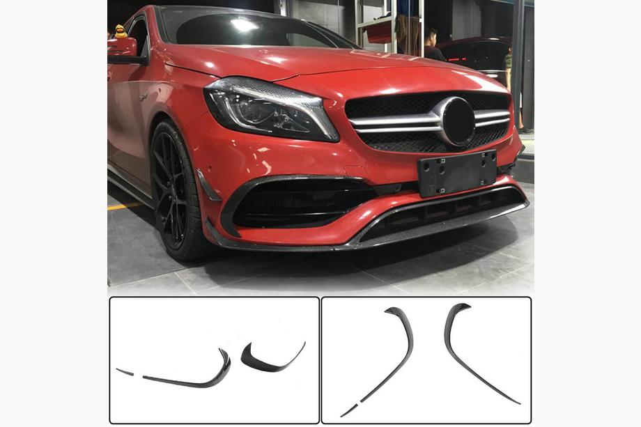 Mercedes A-class W176 2012-2018 Frontstoßstangenlippe Aufsatz (für AMG-Line / A45 AMG HB 2016-2018, Carbon) Foto 6