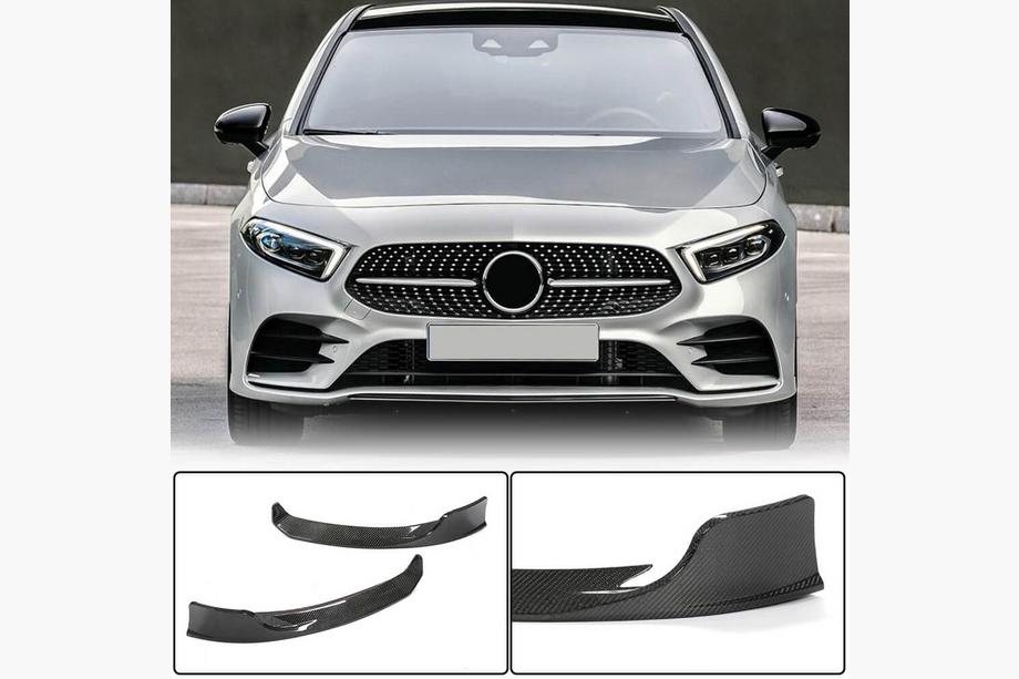 Mercedes A-class W177 2018- Frontstoßstangen Flaps Aufsätze (für AMG-Line 2018-2021, Carbon) Image