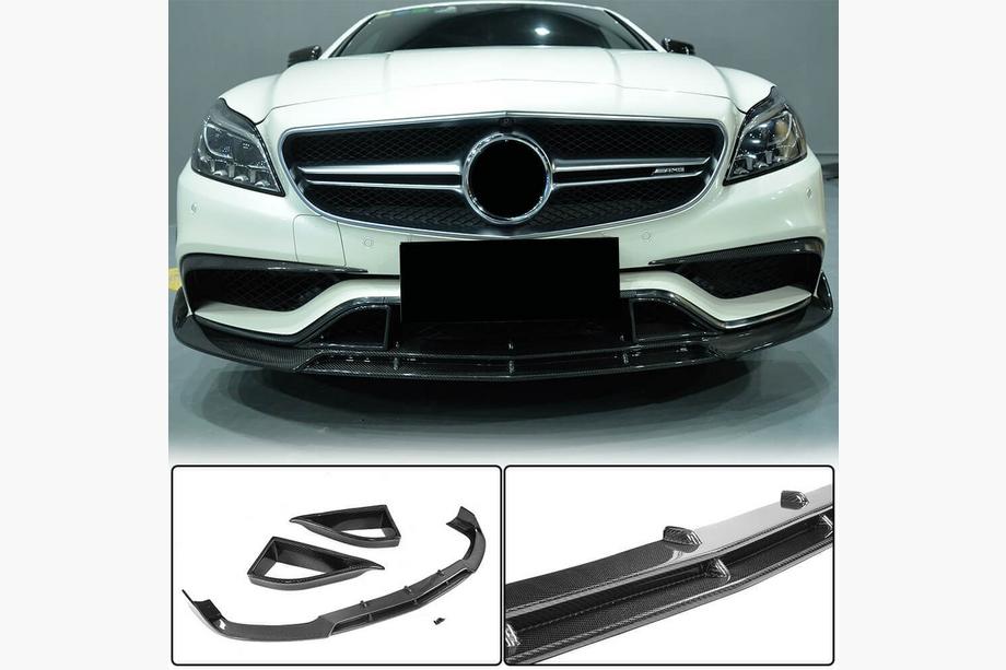 Mercedes CLS C218 2011-2018 Frontstoßstange Lippe V1 Aufsatz (für CLS63 AMG SD 2015-2018, Carbon) Image