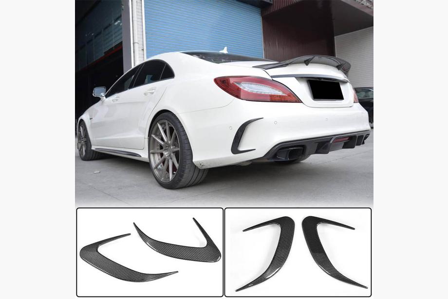 Mercedes CLS C218 2011-2018 Heckstoßstangenabdeckungen (für Base / CLS63 AMG SD 2015-2018, Carbon) Image