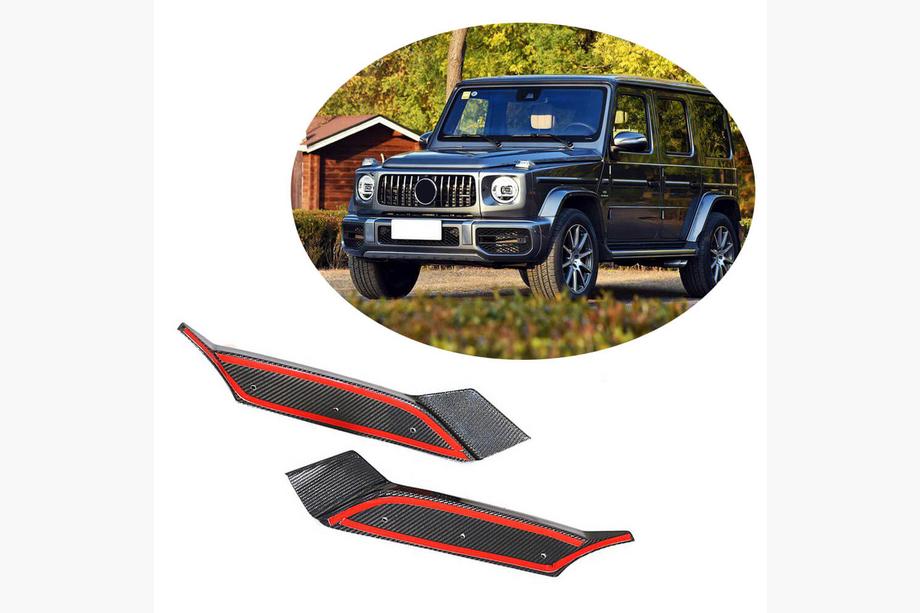 Mercedes G class W463 2018-2024 Frontstoßstangen Flaps Aufsätze für G63 AMG 2019-2021 Carbon Image