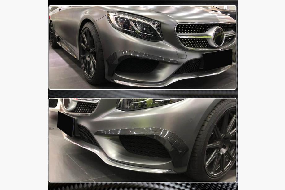 Mercedes S-class C217 Coupe 2014-2020 Carbon Frontstoßstangen Abdeckungen (für AMG-Line 2015-2018) Foto 5