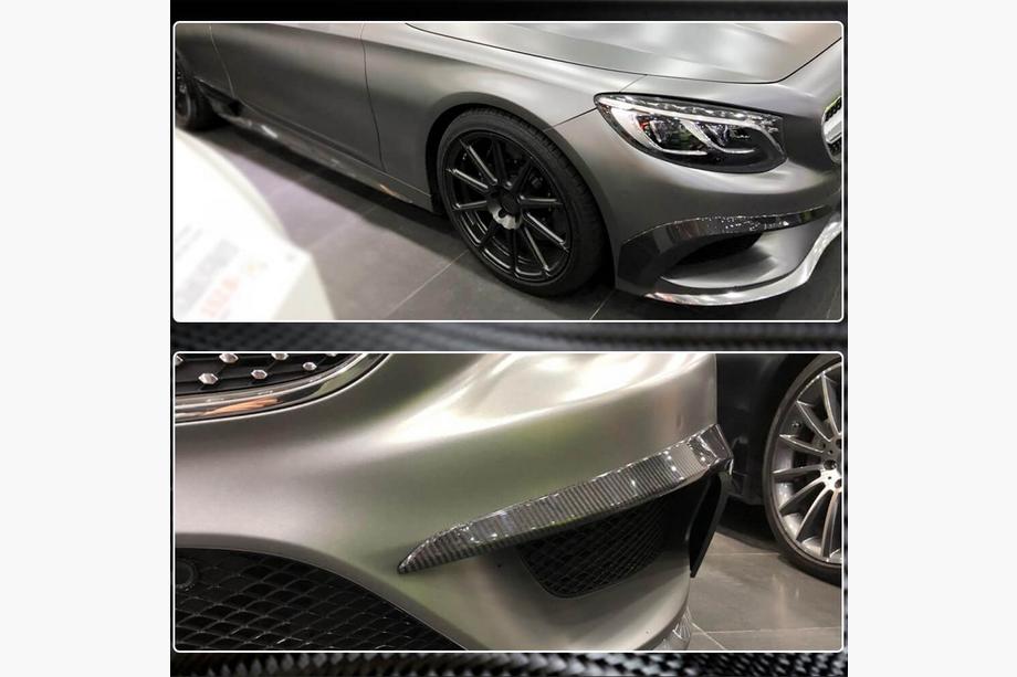 Mercedes S-class C217 Coupe 2014-2020 Carbon Frontstoßstangen Abdeckungen (für AMG-Line 2015-2018) Foto 6