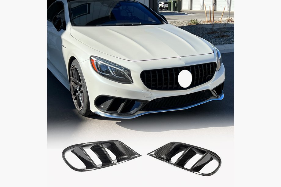 Mercedes S-class C217 Coupe 2014-2020 Einsätze für Frontstoßstange (für AMG-Line 2015-2018, Trockencarbon) Foto 1