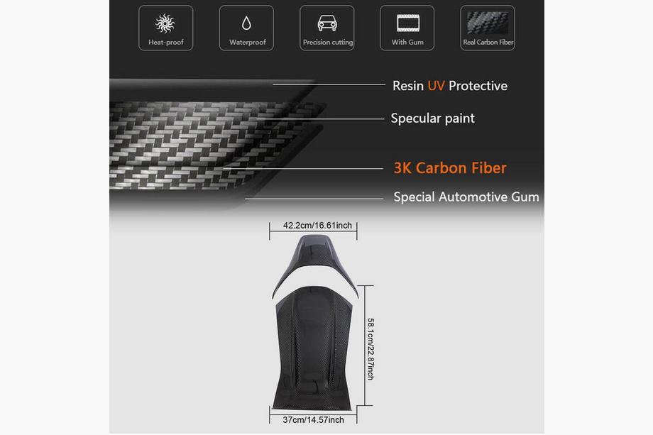 Mercedes A-class W176 2012-2018 Sitzauflagen aus Dry Carbon Foto 7