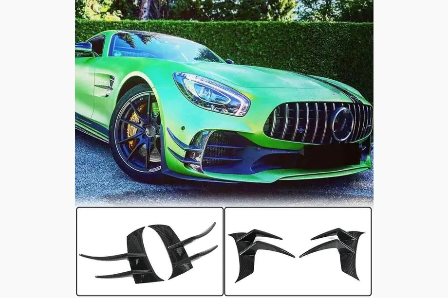 Mercedes AMG GT C190/R190 2014-2022 Frontstoßstangenaufsätze V2 (für GT R 2016-2019, Trockencarbon) Image